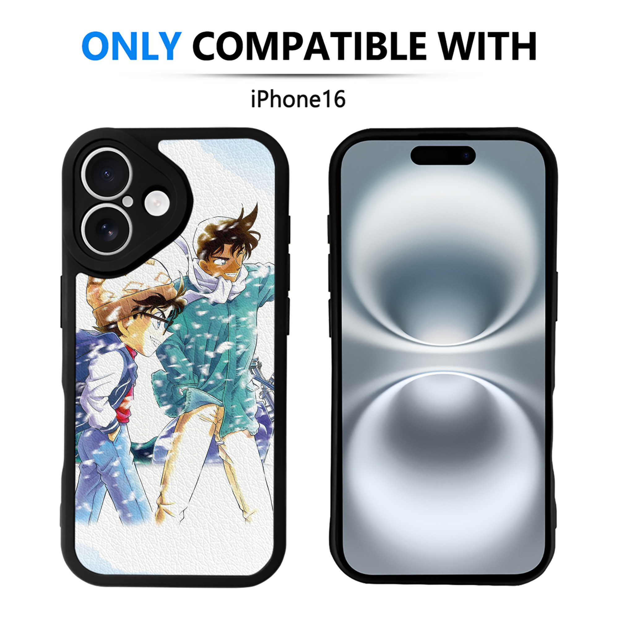 （画像用） 名探偵コナン Detective Conan 【iPhone 16シリーズ対応】シリコンスマホケース（レザー調） 材質：シリコン